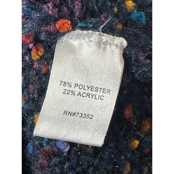 Margeaux & Elle Long Tunic Cardigan Open Navy Blue Speckled Knit Size 1X  XL - Picture 4 of 7